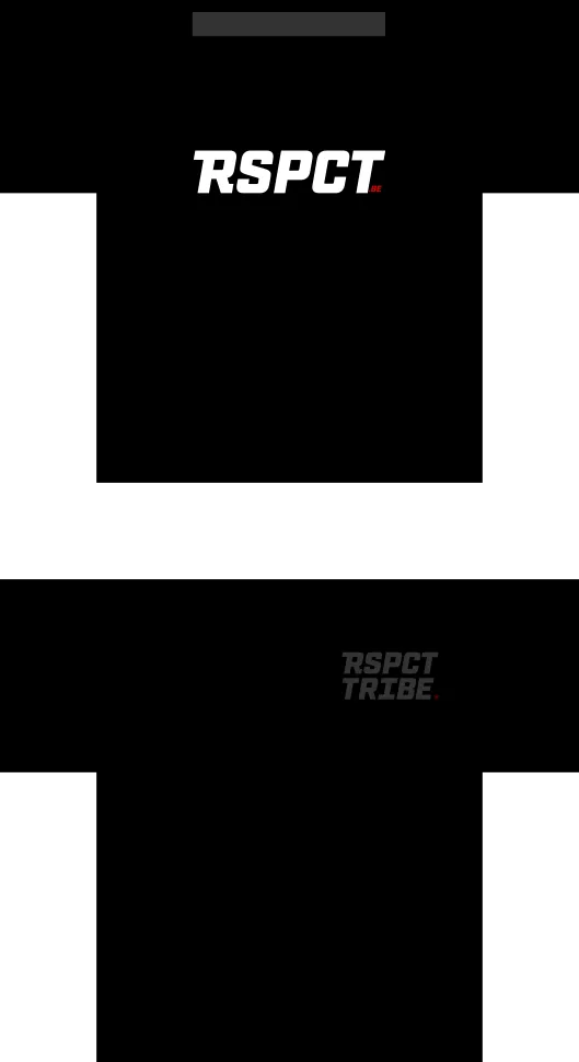 RSPCT T-shirt, voor- en achterkant: RSPCT op de borst, RSPCT TRIBE op de rug